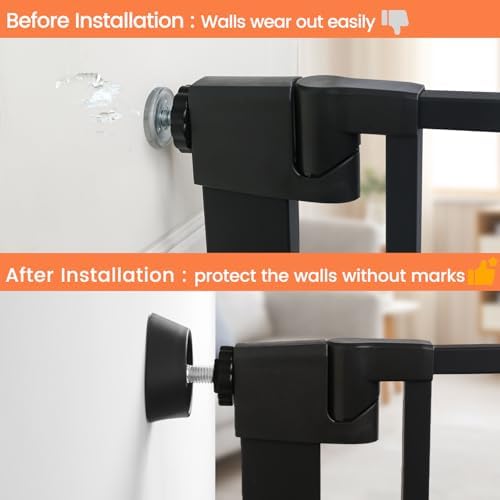 Mumeasy gate extension kit protecting a wooden doorframe from scratches and pressure dents.