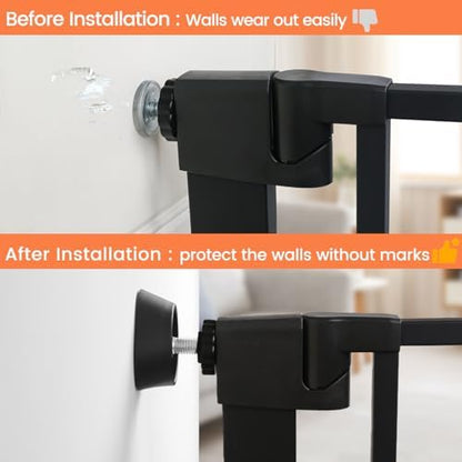 Mumeasy gate extension kit protecting a wooden doorframe from scratches and pressure dents.
