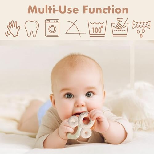 Baby Bandana Drool Bibs 6-pack - 100% Cotton Baby Bibs with Teether for Teething - Image 5