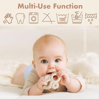 Baby Bandana Drool Bibs 6-pack - 100% Cotton Baby Bibs with Teether for Teething - Image 5
