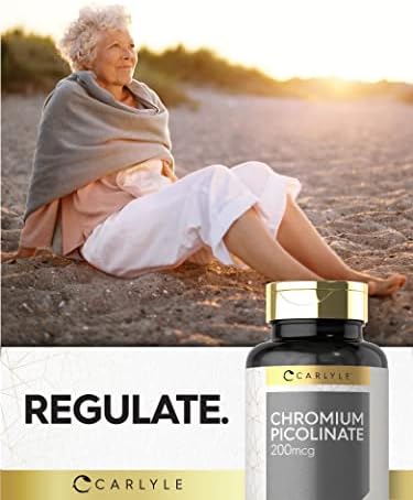Carlyle Chromium Picolinate metabolic support tablets safety seal and dosage instructions
