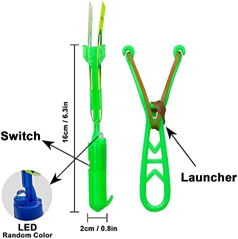 Multiple colorful glowing helicopters spinning downwards like parachutes at night.