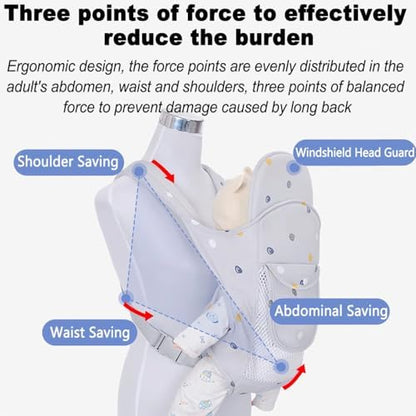 Side view of Povenk 4-in-1 baby carrier with storage pocket