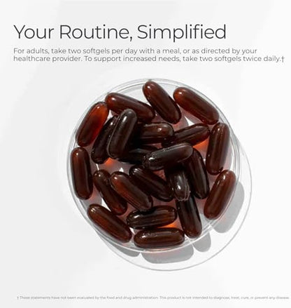 Livingood Daily Omega 3 6 7 9 capsule size and easy to swallow softgel detail