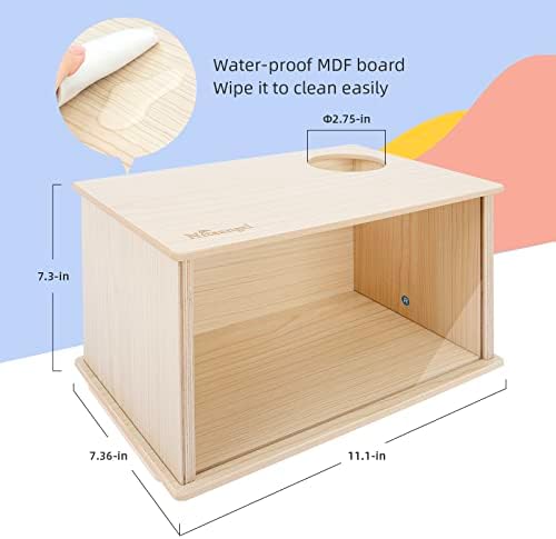 Niteangel Visible Hamster Digging Box for Syrian Dwarf Roborovski Campbell Hamsters Gerbils Mice Lemmings Degus or Other Small-Sized Pets (Burlywood) - Image 3