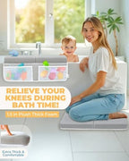 Side view of Toodly memory foam bath kneeling pad