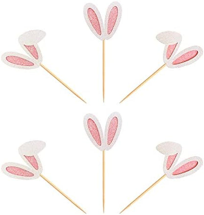 Variety pack of Easter theme rabbit ear cupcake picks