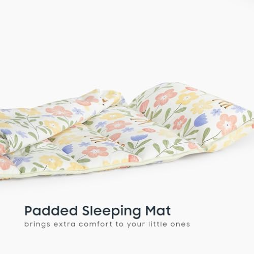 Premium brushed microfiber fabric texture of the floral toddler bedding