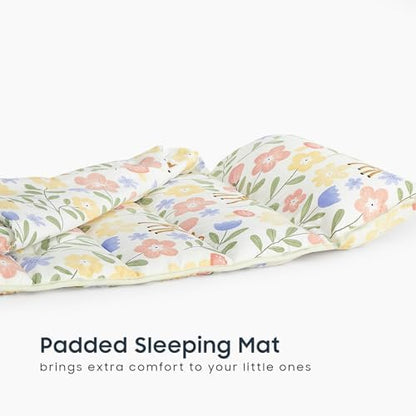 Premium brushed microfiber fabric texture of the floral toddler bedding