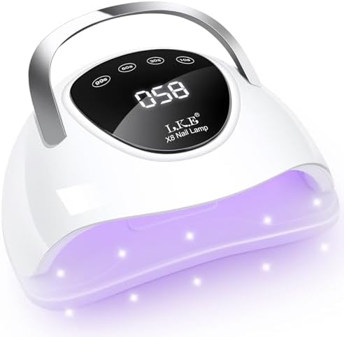 LKE UV Light for gel nails showcasing twenty-four evenly distributed dual-light source lamp beads inside.