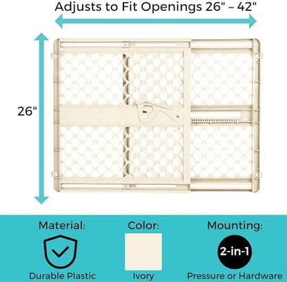 Hardware mounting accessories and wall cups included with the North States child safety gate.