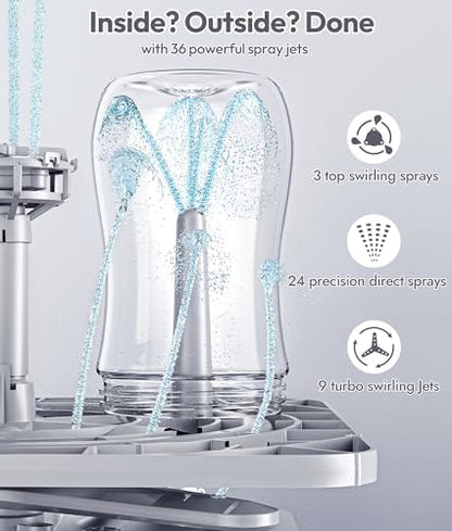 HEPA filtered bottle dryer showing clean dry components inside the storage machine