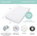 The Peanutshell dinosaur themed changing mat covers angled view