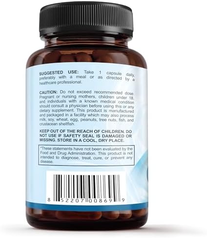 Sunergetic eye health supplement bottle back label ingredients list
