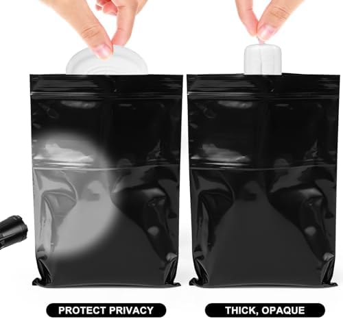 Thick disposable pouch showing complete privacy and opacity feature