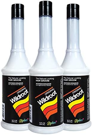 Three pack bundle of Wild Root original non greasy hair grooming liquid for men and women