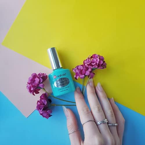 Clear nail strengthening treatment applying to fingernails