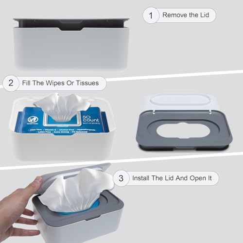Top down view of Runhike dust-free wipes holder with sealing lid