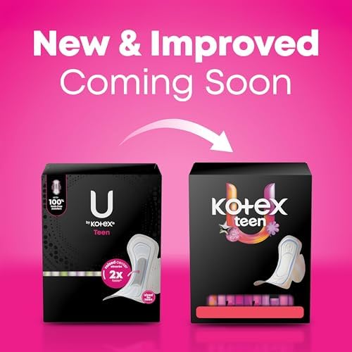 Close up of U by Kotex teen pad design featuring the raised center for fast absorption.