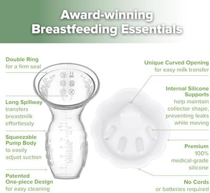 Haakaa medical-grade food-grade silicone manual pump set with the included cleaning brush.