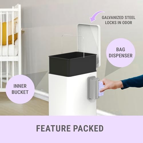 Sliq anti odor trash can showing tight sealing lid