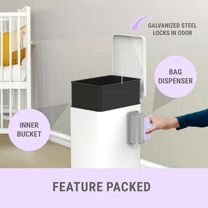 Step-on foot pedal mechanism of Sliq diaper pail