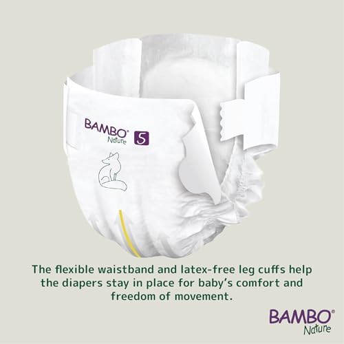 Bambo Nature extra soft breathable tape diapers displaying the color changing wetness indicator