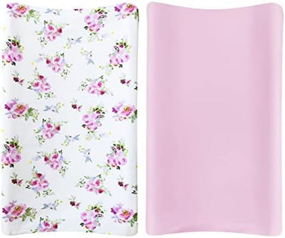 Moonsea twin pack pink floral infant mattress sheets packaging display