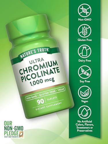 Nature's Truth Chromium Picolinate supplement facts panel showing ingredient dosage details