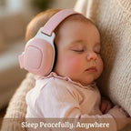 Side view of Betrico infant ear muffs showing adjustable headband