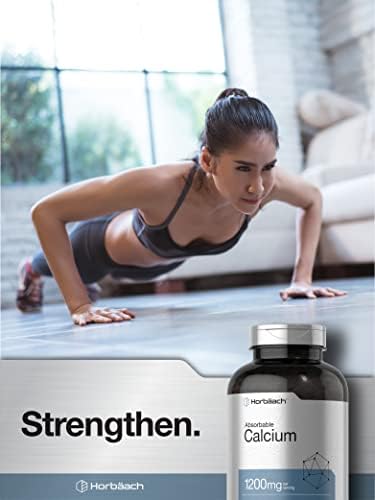 Back label of Horbäach Calcium 1200mg supplement bottle
