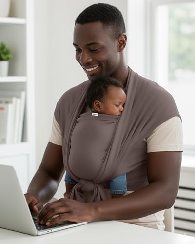 Comfortable back support view of the Yolay wrap sling