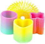 Assorted heart and star shaped mini plastic slinky party favors spread out evenly