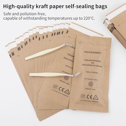 100mm by 200mm sterilization pouch with salon tools inside
