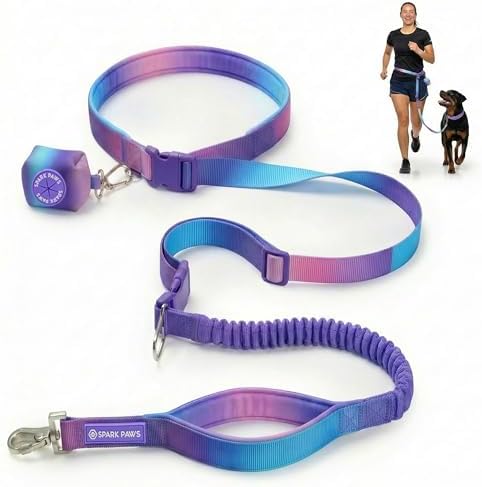 Spark Paws shock absorbing bungee lead worn around the waist for running