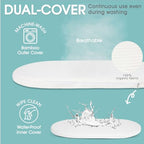 Waterproof dual cover foam pad inside woven moses basket