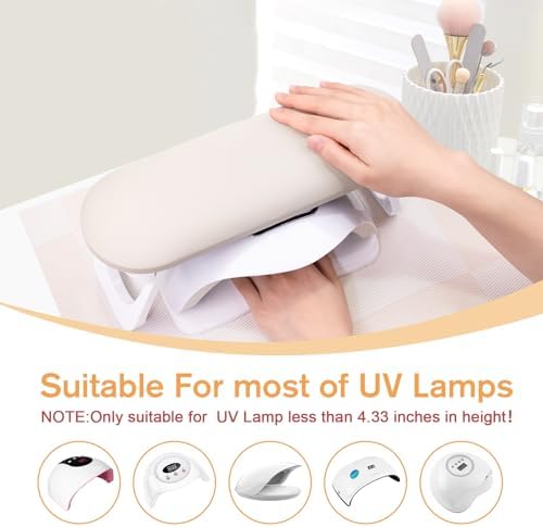 Side view of Subay PU leather nail cushion for manicure