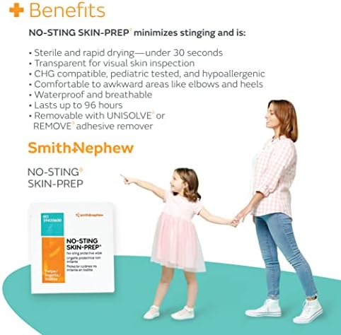 Smith & Nephew 59420600 skin prep wipes 50 count packaging details.
