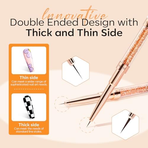 Modelones rose gold nail art brushes for gel polish design
