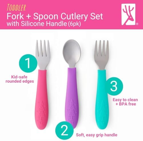 Close up of Elk and Friends stainless steel utensil narrow tip