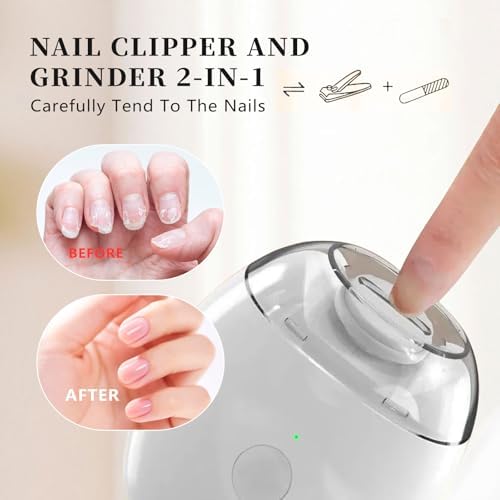 Close up of Lumivora electric nail clipper grinding head