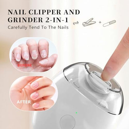 Close up of Lumivora electric nail clipper grinding head