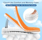 Detailed view of the trim-to-fit size markings on the bottom of the cloud technology insoles.