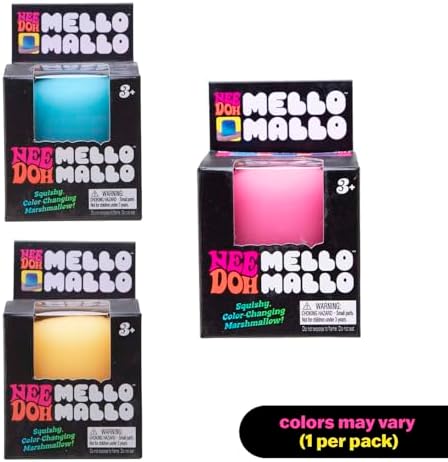 Schylling NeeDoh Mello Mallo color changing marshmallow toy in hand.