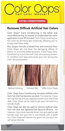 Color Oops Extra Conditioning hair dye remover bottles side by side on clean background