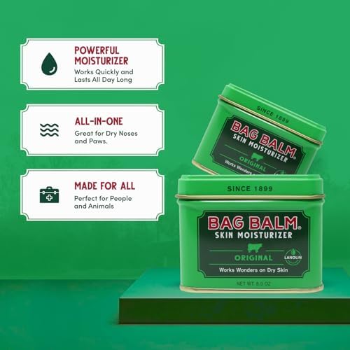 Open tin of Bag Balm moisturizing salve texture and appearance