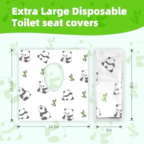 Compact single pack toilet seat shield being placed inside a travel diaper bag.