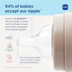 BPA free European manufactured baby bottle nipples showcasing the integrated air valve design
