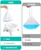 Leak-proof potty training liners in a portable seat