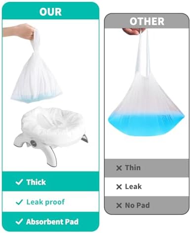 Leak-proof potty training liners in a portable seat